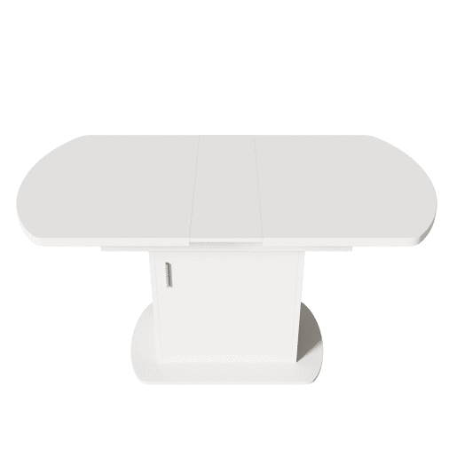 Mesa de jantar extensível oval 110-130máx cm de painel de partículas,branco