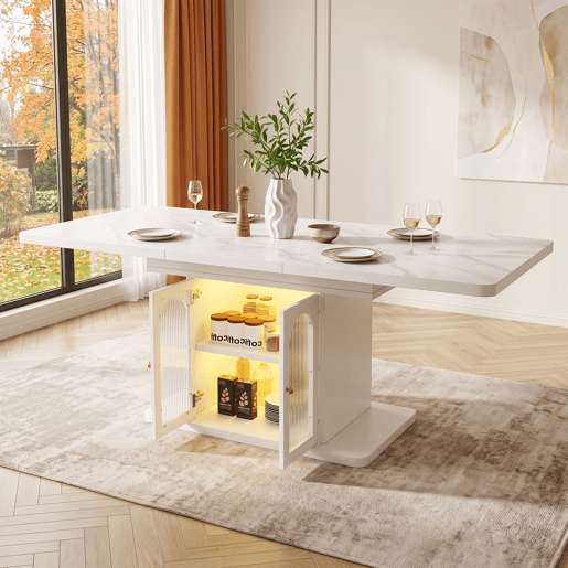 Mesa de jantar extensível retangular 150-200máx cm de mdf,branco Mesa de jantar extensível retangular 150-200máx cm de mdf,branco
