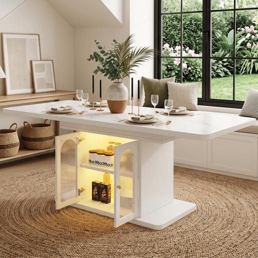 Mesa de jantar extensível retangular 150-200máx cm de mdf,branco Mesa de jantar extensível retangular 150-200máx cm de mdf,branco
