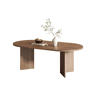 Mesa de jantar fixa oval 160 cm de mdf,noz