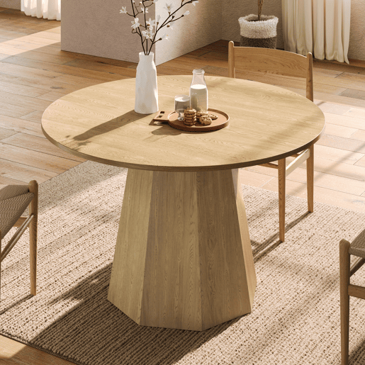 Mesa de jantar fixa redonda 120 cm de mdf,carvalho Mesa de jantar fixa redonda 120 cm de mdf,carvalho