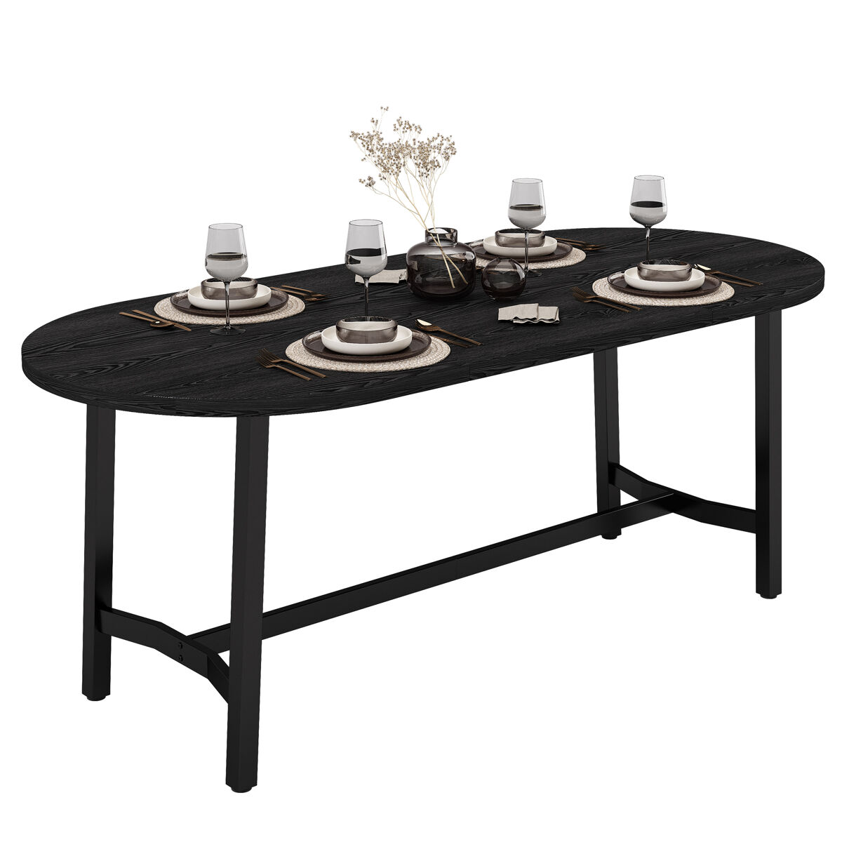 Mesa de comedor fija ovalada 180x80
