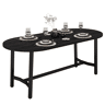 Mesa de jantar fixa oval 180 cm de mdf,preto