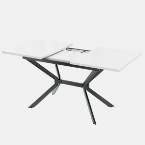 Mesa de jantar extensível retangular 120-160máx cm de mdf,branco