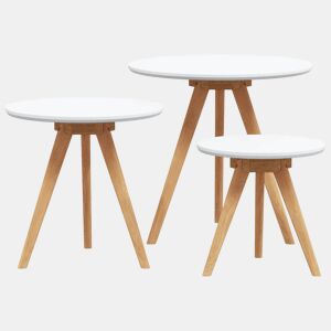 3 pcs Mesas de Centro - Mesas baixas Castanho Madeira de Noz Maciça