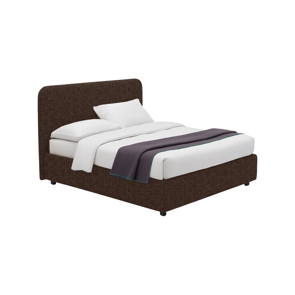 Cama Individual Desenfundable de Tela 206x107 Marrón