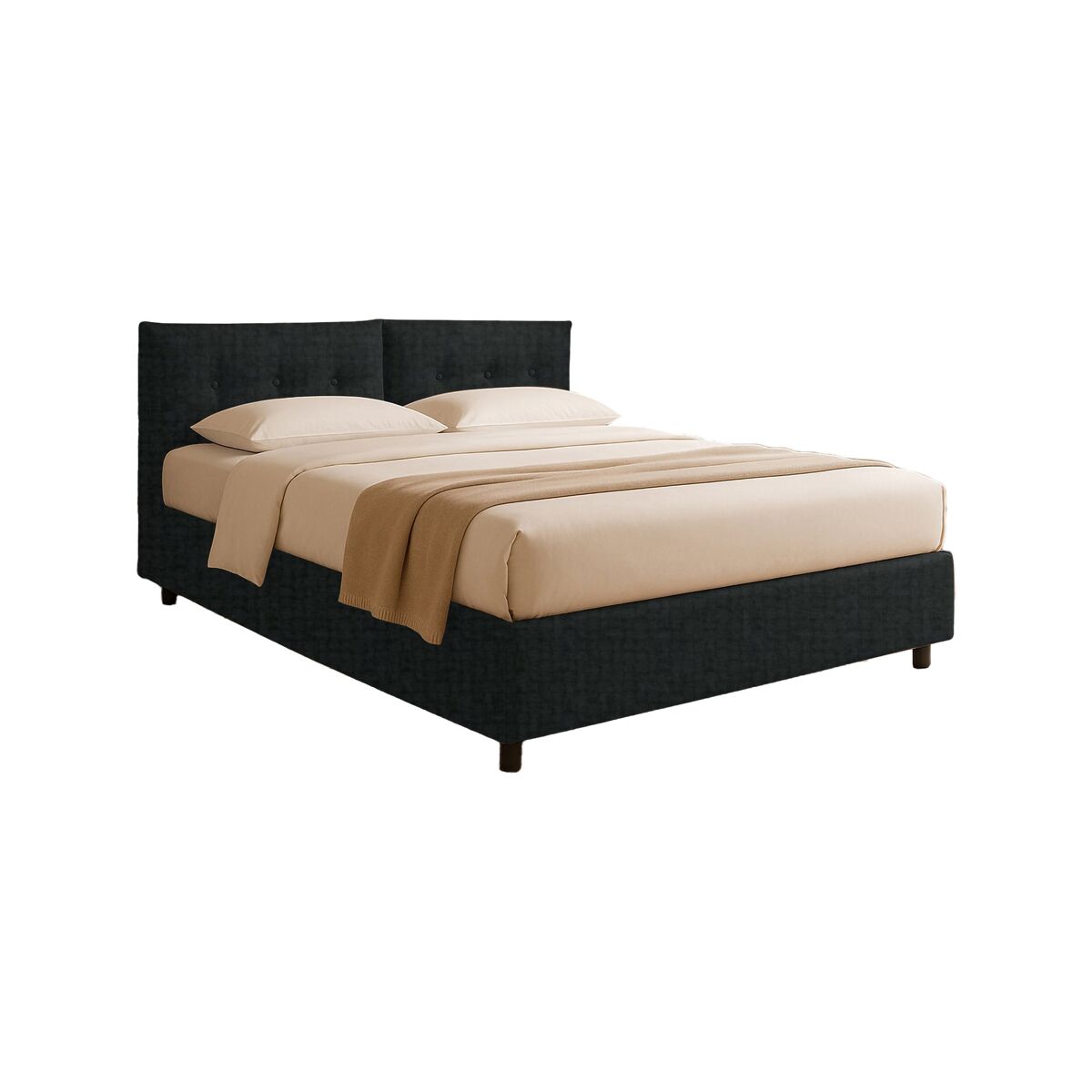 Cama Individual Desenfundable de Tela 202x106 Negro/ Gris