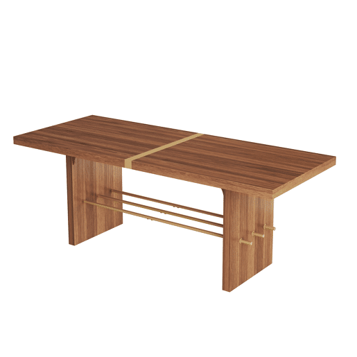 Mesa de jantar fixa retangular 180 cm de mdf,noz Mesa de jantar fixa retangular 180 cm de mdf,noz
