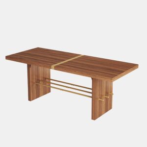 Mesa de jantar fixa retangular 180 cm de mdf,noz