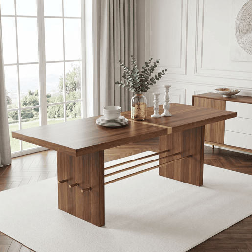 Mesa de jantar fixa retangular 180 cm de mdf,noz Mesa de jantar fixa retangular 180 cm de mdf,noz