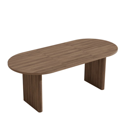 Mesa de jantar extensível oval 140-200máx cm de mdf,noz Mesa de jantar extensível oval 140-200máx cm de mdf,noz