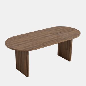 Mesa de jantar extensível oval 140-200máx cm de mdf,noz