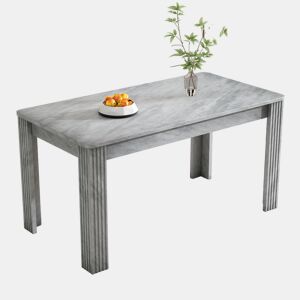 Mesa de jantar fixa retangular 116 cm de painel de partículas,cinza