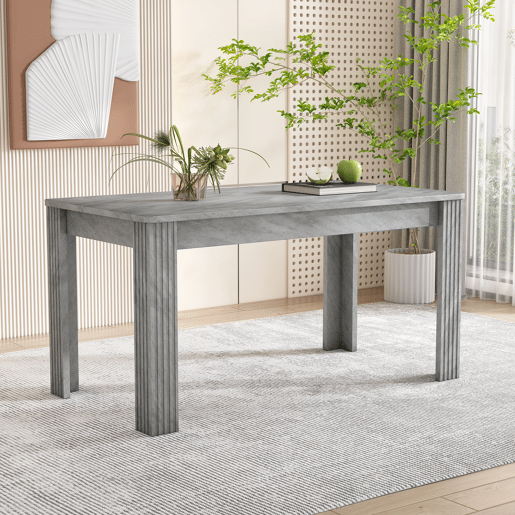 Mesa de jantar fixa retangular 116 cm de painel de partÃculas,cinza Mesa de jantar fixa retangular 116 cm de painel de partÃculas,cinza