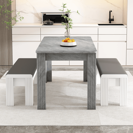 Mesa de jantar fixa retangular 116 cm de painel de partÃculas,cinza Mesa de jantar fixa retangular 116 cm de painel de partÃculas,cinza