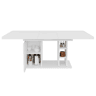 Mesa de jantar extensível retangular 140-180máx cm de mdf,branco