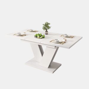 Mesa de jantar extensível retangular 120-160máx cm de mdf,branco