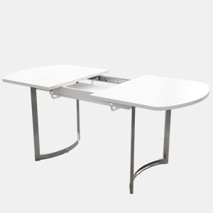 Mesa de jantar extensível oval 140-180máx cm de mdf,branco