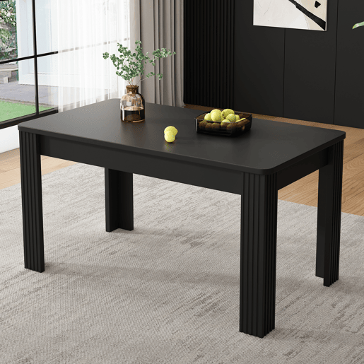 Mesa de jantar fixa retangular 116 cm de painel de partÃculas,preto Mesa de jantar fixa retangular 116 cm de painel de partÃculas,preto