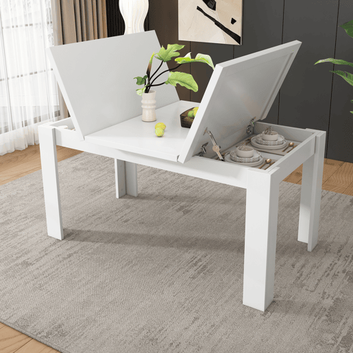 Mesa de jantar fixa retangular 120 cm de mdf,branco
