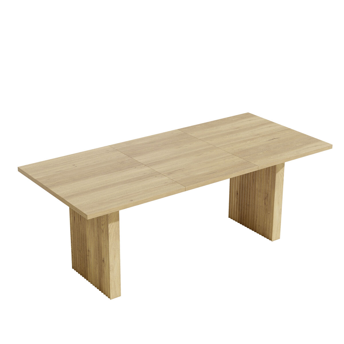 mesa de comedor extensible rectangular 140-200max cm de mdfroble