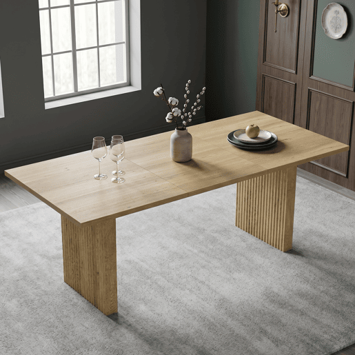 Mesa de jantar extensível retangular 140-200máx cm de mdf,carvalho Mesa de jantar extensível retangular 140-200máx cm de mdf,carvalho