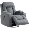 Poltrona giratória com massagem, reclinável, com 8 pontos de massagem e função de aquecimento, 82x99x103 cm, cinza.