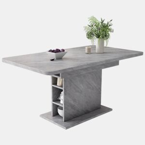 Mesa de jantar extensível retangular 110-130máx cm de painel de partículas,cinza
