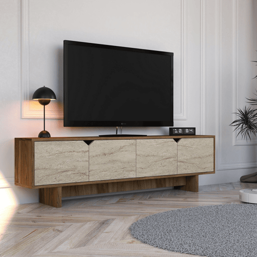 Móvel para televisão em madeira > 180 x 30 x 50 cm - Nogueira Móvel para televisão em madeira > 180 x 30 x 50 cm - Nogueira