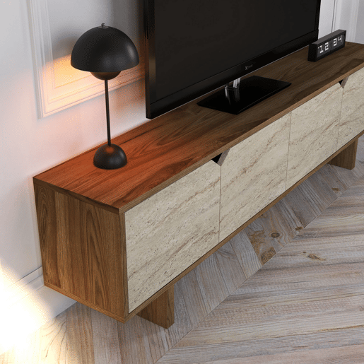 Móvel para televisão em madeira > 180 x 30 x 50 cm - Nogueira Móvel para televisão em madeira > 180 x 30 x 50 cm - Nogueira