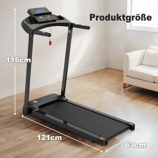 Passadeira elétrica - até 12 kmh, ecrã LED, aplicação e suporte para tablet, compacta para casa e escritório - Preto Passadeira elétrica - até 12 kmh, ecrã LED, aplicação e suporte para tablet, compacta para casa e escritório - Preto