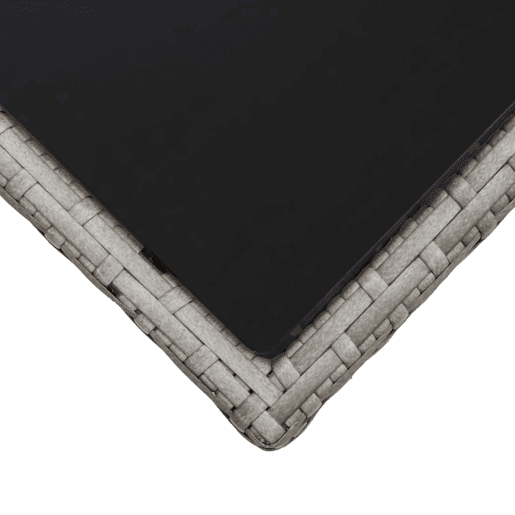 Mesa de Centro, Mesa baixa, 45x45x40 cm vime PE e vidro cinzento Mesa de Centro, Mesa baixa, 45x45x40 cm vime PE e vidro cinzento