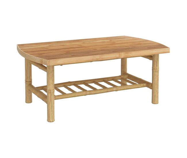 Mesa de café - mesa de centro de jardín bambú 90x55x37 cm