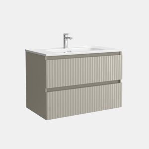 Móvel KIRA Cinza fosco 60cm 2 gavetas lavatório 1 cuba Porcelana|60x45x54