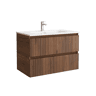Móvel KIRA Nogueira 60cm 2 gavetas lavatório 1 cuba Porcelana|60x45x54