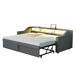 Sofá cama extensible con almacenaje, luz LED y puerto USB 200x180 Sofá cama extensible con almacenaje, luz LED y puerto USB 200x180 Gris Oscuro