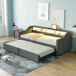 Sofá cama extensible con almacenaje, luz LED y puerto USB 200x180 Sofá cama extensible con almacenaje, luz LED y puerto USB 200x180 Gris Oscuro
