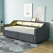 Sofá cama extensible con almacenaje, luz LED y puerto USB 200x180 Sofá cama extensible con almacenaje, luz LED y puerto USB 200x180 Gris Oscuro