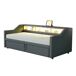 Sofá cama extensible con almacenaje, luz LED y puerto USB 200x180 Sofá cama extensible con almacenaje, luz LED y puerto USB 200x180 Gris Oscuro