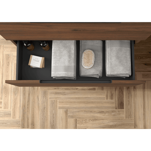 Móvel LENI Nogueira 60cm 2 gavetas lavatório 1 cuba Porcelana|60x45x54 Móvel LENI Nogueira 60cm 2 gavetas lavatório 1 cuba Porcelana|60x45x54