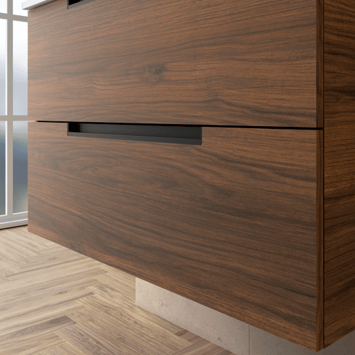 Móvel LENI Nogueira 60cm 2 gavetas lavatório 1 cuba Porcelana|60x45x54 Móvel LENI Nogueira 60cm 2 gavetas lavatório 1 cuba Porcelana|60x45x54