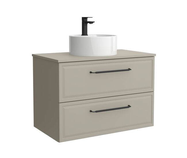 Mueble de baño runa 100cm gris mate 2 cajones + lavabo 1 poza porcelana