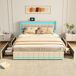1 puerto USB, cama doble, 4 cajones, pantalla LED 1 puerto USB, cama doble, 4 cajones, pantalla LED Beige