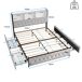 Cama tapizada adulto, LED, USB, 4 cajones y somier láminas 162x217 Cama tapizada adulto, LED, USB, 4 cajones y somier láminas 162x217 Beige