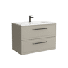 Móvel RUNA Cinza fosco 80cm 2 gavetas lavatório 1 cuba Porcelana|80x45x54