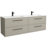 Móvel RUNA Cinza fosco 160cm 4 gavetas lavatório Vilna 2 cubas Solid Surface|160x45x54