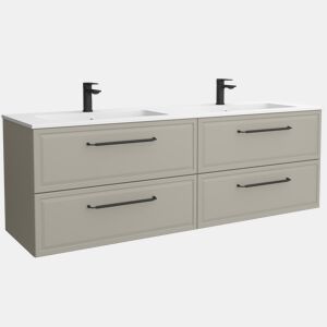 Móvel RUNA Cinza fosco 160cm 4 gavetas lavatório Vilna 2 cubas Solid Surface|160x45x54