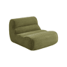 Poltrona em tecido chenille embalado a vácuo, Dario, Verde caqui, 95x108x66 cm