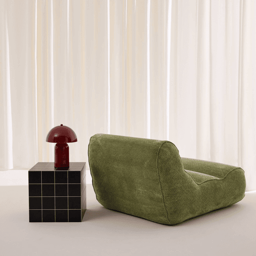 Poltrona em tecido chenille embalado a vácuo, Dario, Verde caqui, 95x108x66 cm Poltrona em tecido chenille embalado a vácuo, Dario, Verde caqui, 95x108x66 cm