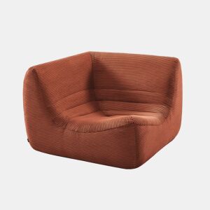 Poltrona de canto em veludo canelado embalado a vácuo, Sokol veludo canelado, Terracotta, 100x100x72 cm